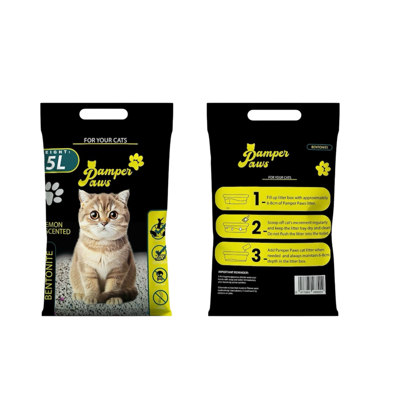 Pamper Paws Cat Litter - Lemon 5lt