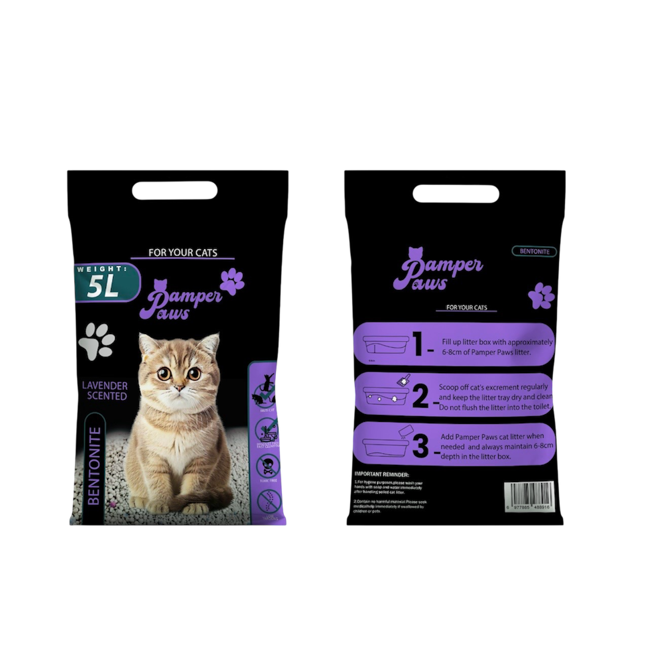 Pamper Paws Cat Litter - Lavender 5lt