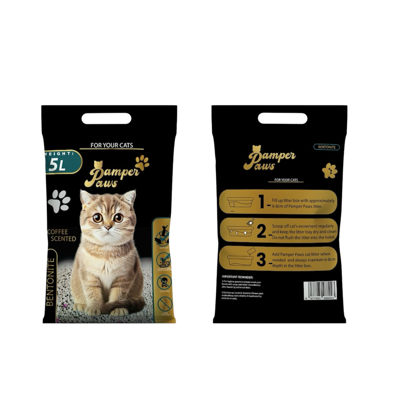 Pamper Paws Cat Litter - Coffee 5lt